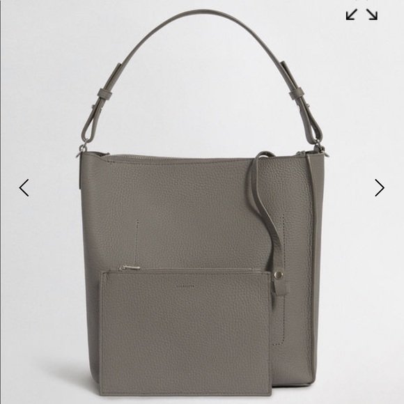 AllSaints Kita Bag Grey Leather - Picture 6 of 13